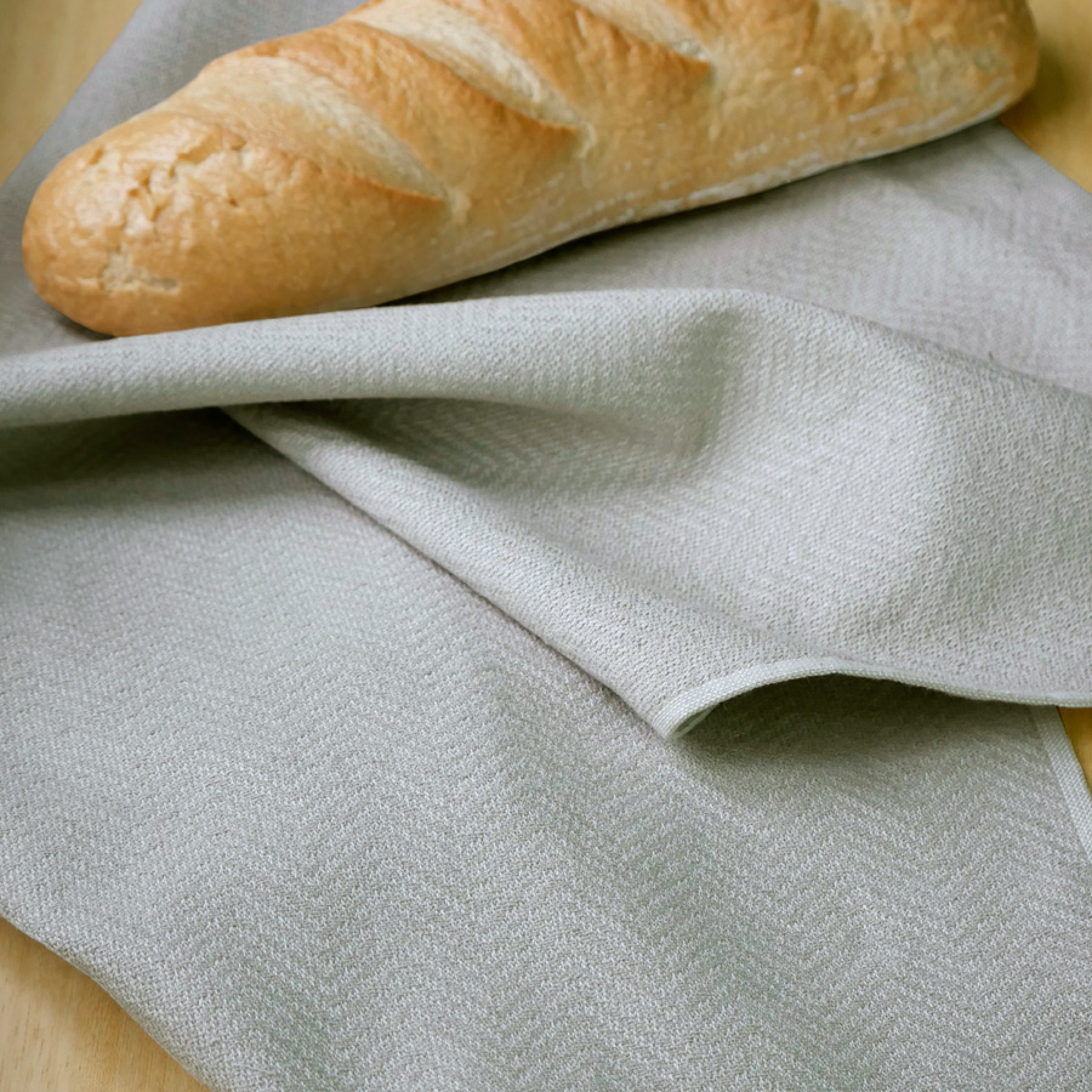 framsohn Geschirrtücher Baumwolle- Leinen Fischgrät 'Natura'  Beige