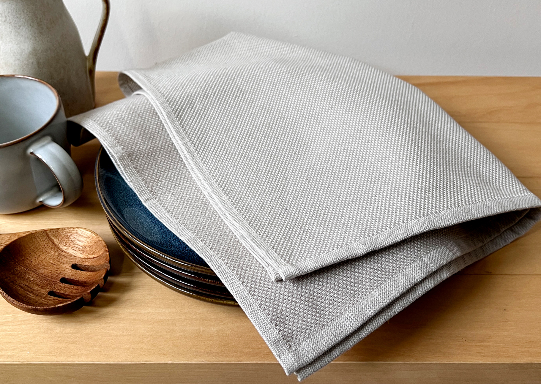 framsohn Geschirrtücher Baumwolle- Leinen 'Panama'  Beige