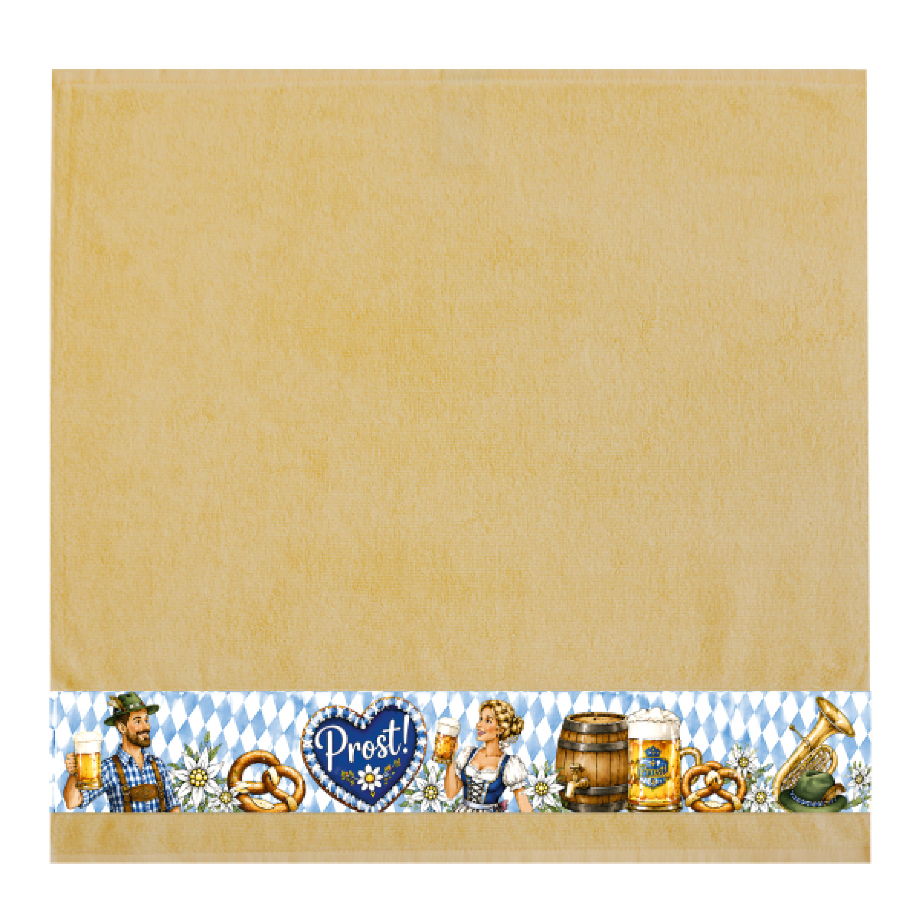 framsohn Geschirrtuch Frottier 'Prost' 50 x 50 cm Gelb