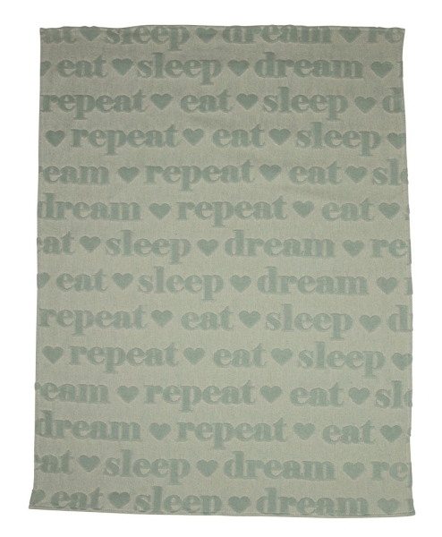 David Fussenegger Babydecke Riga Kids 'eat, sleep...' 70 x 90 cm Hellgrün
