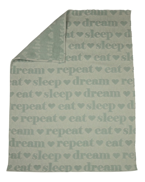 David Fussenegger Babydecke Riga Kids 'eat, sleep...' 70 x 90 cm Hellgrün