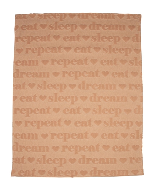 David Fussenegger Babydecke Riga Kids 'eat, sleep...' 70 x 90 cm Noisette - Braun