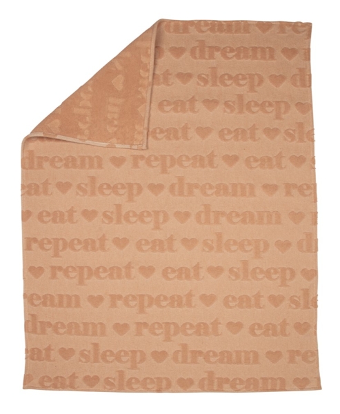 David Fussenegger Babydecke Riga Kids 'eat, sleep...' 70 x 90 cm Noisette - Braun