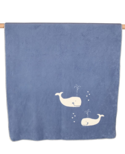 David Fussenegger Kinderdecke Maja 'Wale' 100 x 150 cm Mittelblau
