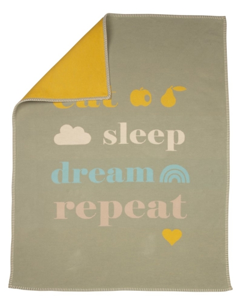 David Fussenegger Babydecke Lena 'eat sleep...' 75 x 100 cm Hellgrün