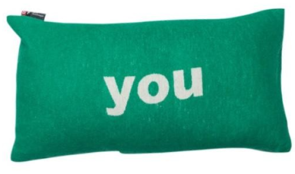 David Fussenegger Kissenhülle Silvretta 'you' 30 x 50 cm Smaragd- Grün
